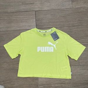 NWT PUMA workout T-Shirt, size M and L, cropped, light neon yellow